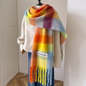 Acne Multicolor Plaid Scarf